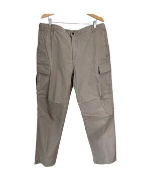 H&M Mens Regular Fit Beige Cargo Pants Size XXL With Elastic Waistband